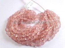 Rose Quartz Faceted Oval Shape Beads