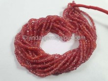 Red Padparadscha Sapphire Faceted Roundelle Beads -- SPPH151