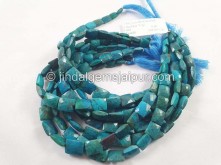 Deep Blue Chrysocolla Faceted Chicklet Beads