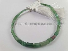 Green Tourmaline Faceted Pipe Beads -- TOURBG166