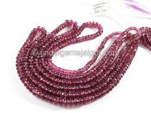 Rhodolite Garnet Faceted Roundelle Shape Beads