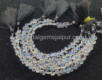 White Rainbow Smooth Heart Shape Beads