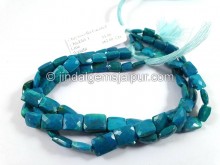 Deep Blue Chrysocolla Far Faceted Chicklet Beads