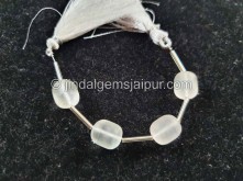 Crystal Quartz Matte Drum Beads