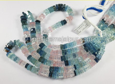 Multi Aquamarine Step Cut Bolt Shape Big Beads Multi Aquamarine Step Cut Bolt Shape Big Beads