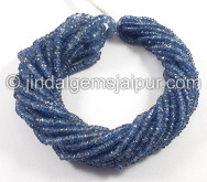 Blue Sapphire Faceted Roundelle Shape Beads