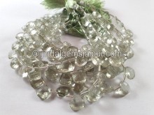Green Amethyst Faceted Fancy Heart Beads -- GRAMA74