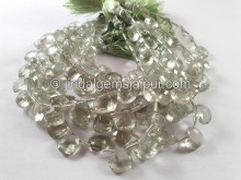 Green Amethyst Faceted Fancy Heart Beads