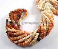 Fire Opal Smooth Roundelle Shape Beads