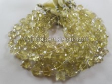 Lemon Quartz Faceted Star Beads -- LMNA70
