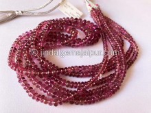 Rubellite Smooth Roundelle Shape Beads