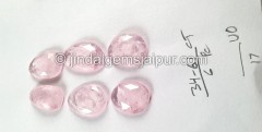 Morganite Rose Cut Slices