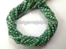 Emerald Faceted Coin Shape Beads