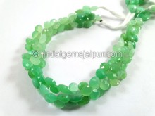 Chrysoprase Shaded Faceted Heart Beads