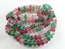 Blue & Rubellite Tourmaline Far Smooth Roundelle Beads Blue & Rubellite Tourmaline Far Smooth Roundelle Beads