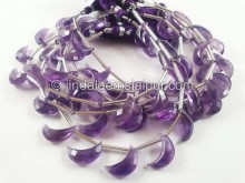 Amethyst Faceted Moon Shape Beads