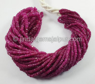 Pink Sapphire Faceted Roundelle Shape Beads