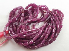Ruby Step Cut Cylinder Beads -- RBY46