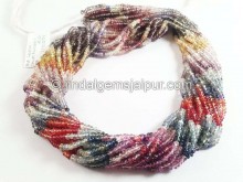 Multi Sapphire Smooth Roundelle Beads -- SPPH203 Multi Sapphire Smooth Roundelle Beads -- SPPH203