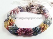 Multi Sapphire Smooth Roundelle Beads -- SPPH199 Multi Sapphire Smooth Roundelle Beads -- SPPH199