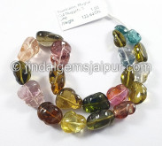 Tourmaline Mughal Cut Nuggets Shape Beads