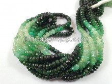 Emerald Shaded Faceted Roundelle Beads