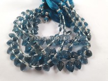 London Blue Topaz Carved Maple Leaf Shape Beads