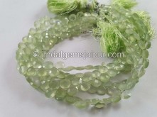 Prehnite Faceted Heart Beads
