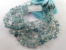 Blue Zircon Faceted Heart Beads -- ZRCN38