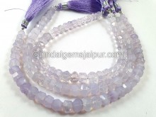 Lavender Quartz Or Scorolite Old Cut Roundelle Beads