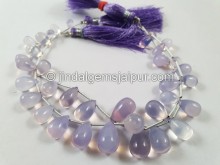 Lavender Quartz Or Scorolite Smooth Drops Beads