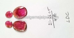 Watermelon Tourmaline Rose Cut Slices