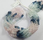 Multi Aquamarine Faceted Roundelle Shape Medium Beads Multi Aquamarine Faceted Roundelle Shape Medium Beads