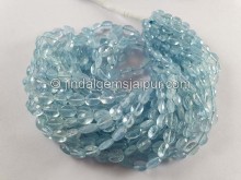 Aquamarine Faceted Oval Beads -- AQMA254
