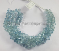 Aquamarine Faceted Drops Shape Beads