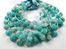 Amazonite Carved Pear Beads