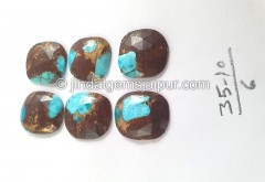 Copper Lava Mohave Turquoise Rose Cut Slices -- DETRQ235
