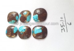 Copper Lava Mohave Turquoise Rose Cut Slices