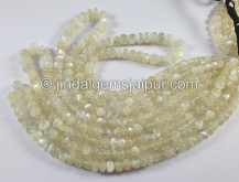 White Moonstone Smooth Roundelle Shape Beads White Moonstone Smooth Roundelle Shape Beads