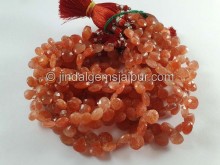 Sunstone Faceted Heart Beads