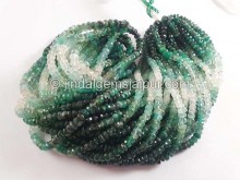 Emerald Shaded Faceted Roundelle Beads -- EME58
