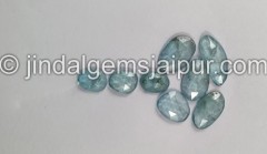 Natural Blue Zircon Rose Cut Slices