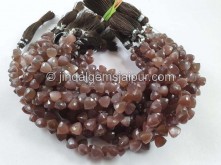 Chocolate Moonstone Faceted Trillion Beads -- MONA65