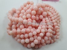 Pink Opal Far Smooth Round Beads