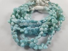 Larimar Shaded Faceted Heart Beads -- LAR44