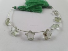 Green Amethyst Faceted Star Beads