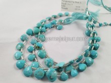 Turquoise Arizona Far Faceted Heart Shape Beads