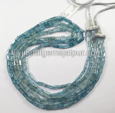 Blue Zircon Faceted Pipe Shape Beads Blue Zircon Faceted Pipe Shape Beads