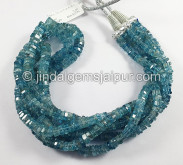 Blue Zircon Cut Bolt Shape Beads
