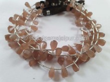 Chocolate Moonstone Fancy Cut Drops Beads -- MONA81